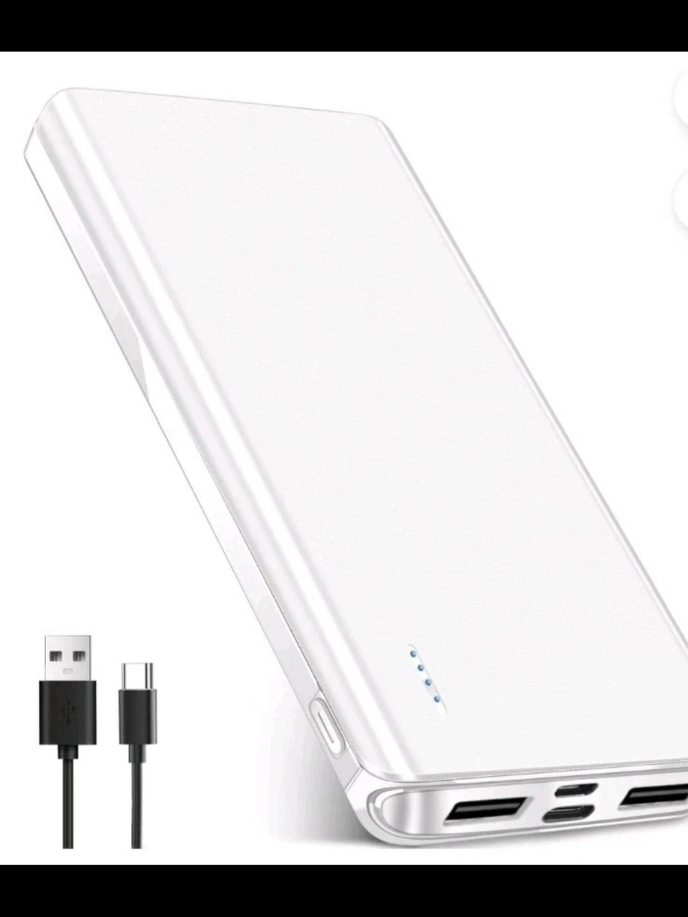 New White Portable Power Bank Fast  Battery Charger